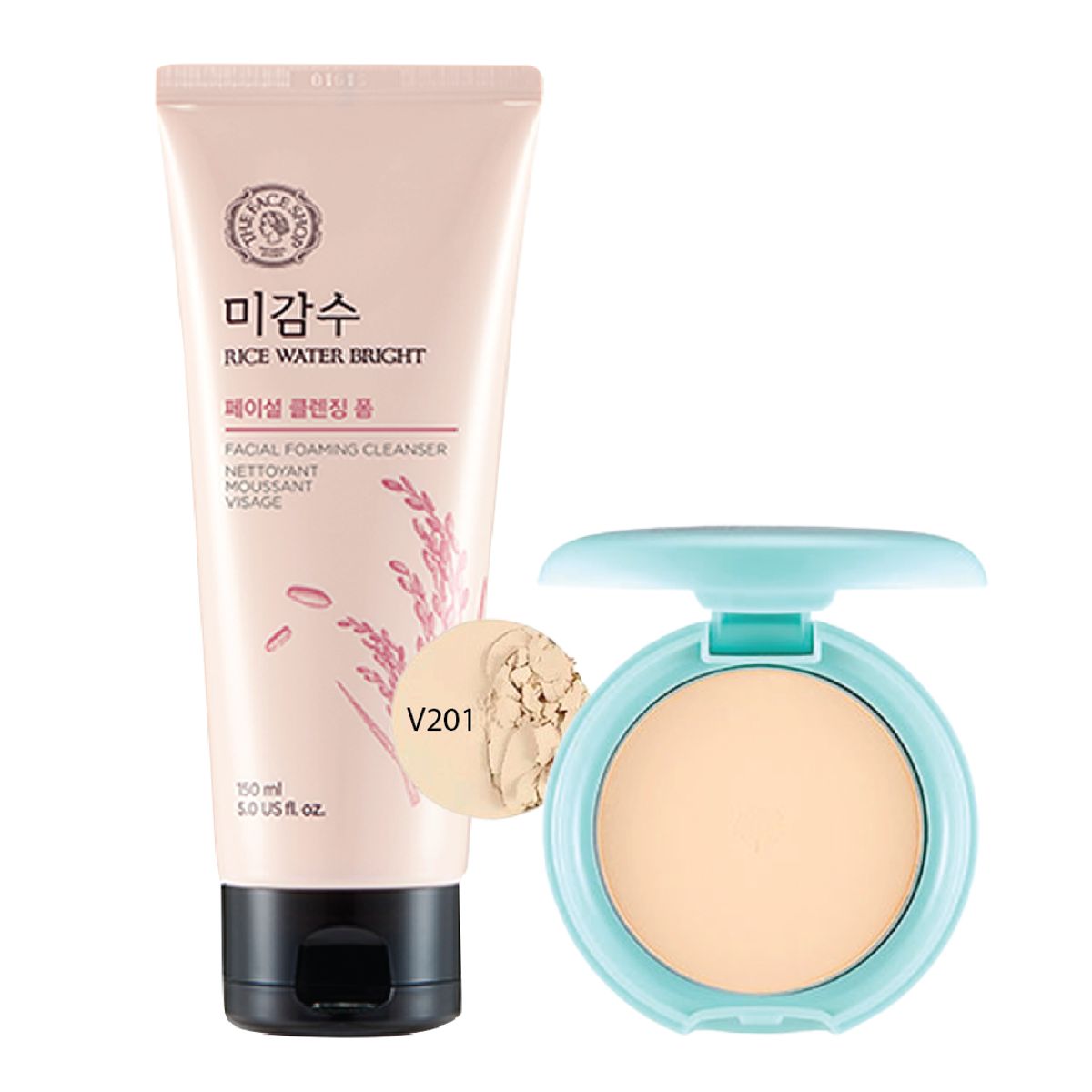 gift-combo-phan-phu-oil-clear-smooth-bright-pact-mau-v201-sua-rua-mat-rice-water-brigh-100ml-1