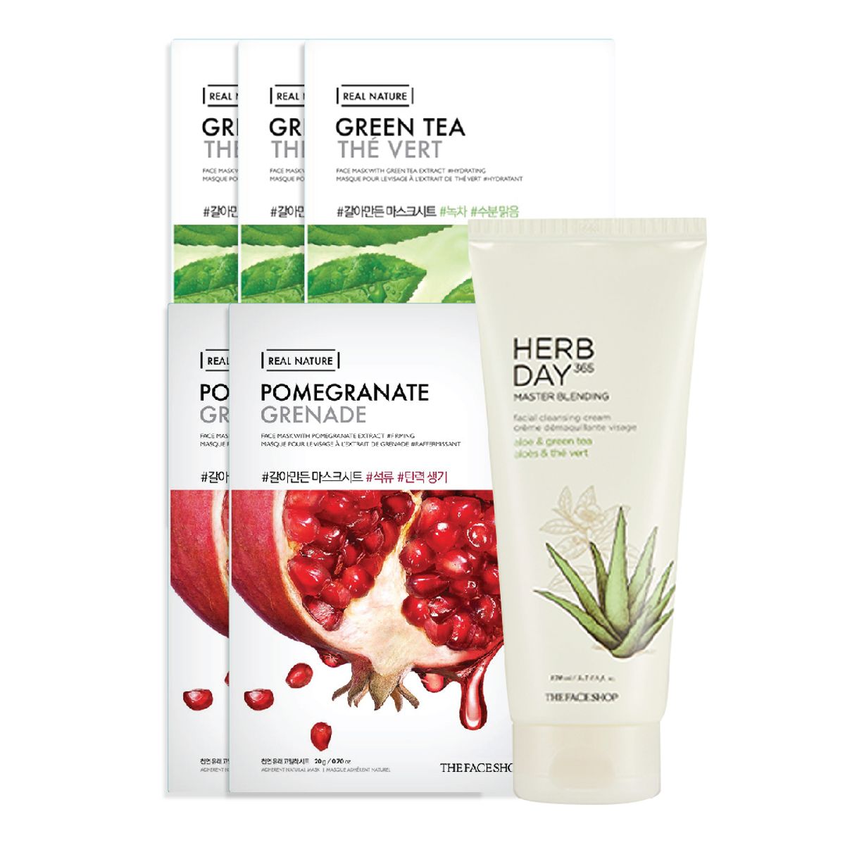 gift-combo-kem-tay-trang-herb-day-365-aloe-green-tea-170ml-5-mat-na-real-nature-2-luu-3-tra-xanh-1