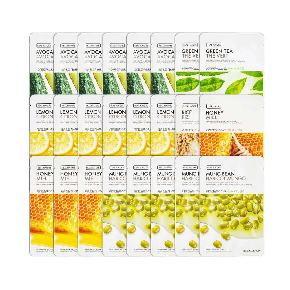 combo-24-mat-na-the-face-shop-cham-soc-duong-da-diu-nhe-moi-ngay-real-nature-20g-mix-nhieu-loai-1