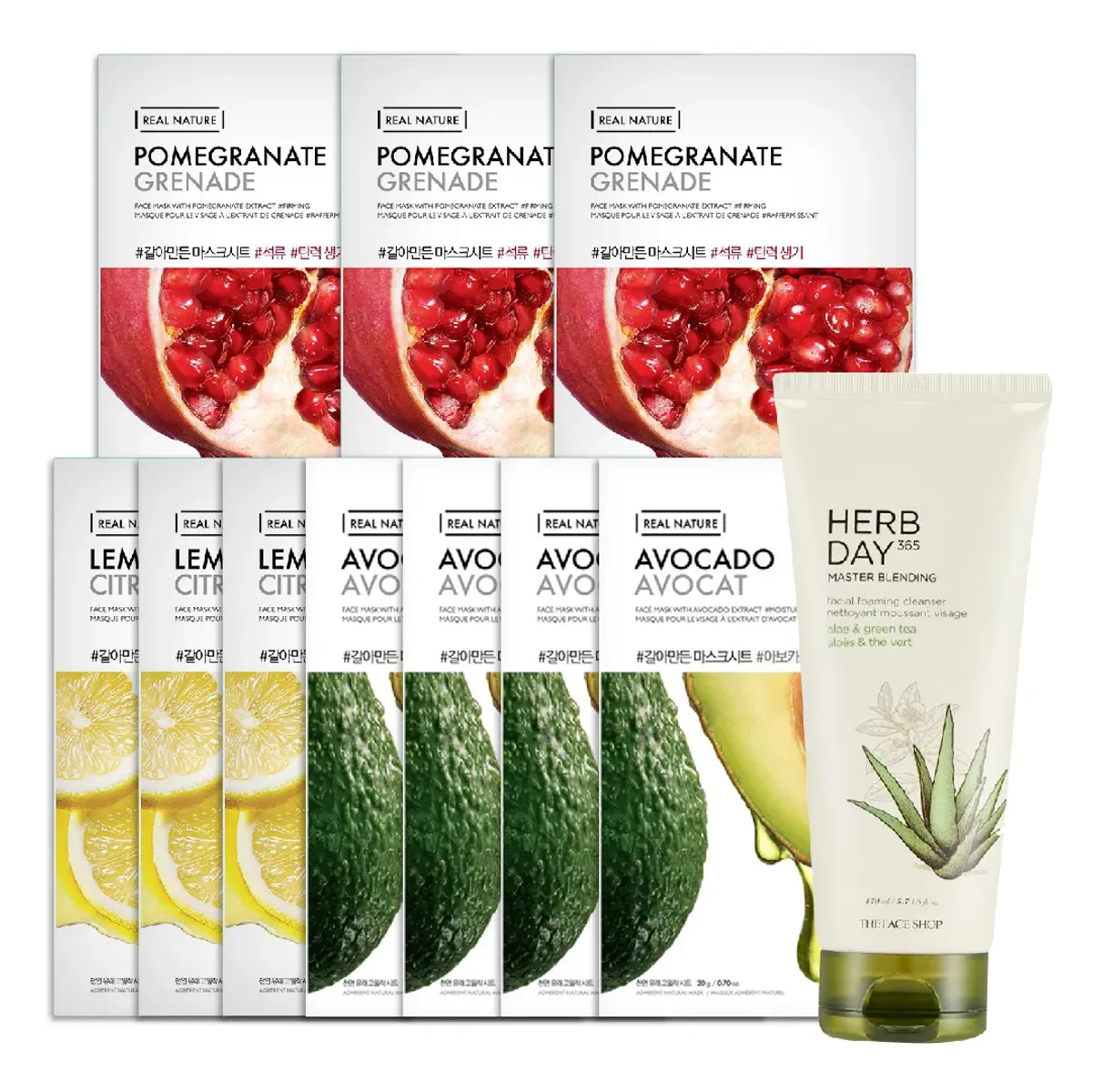 Set Sữa Rửa Mặt Herb Day 365 Aloe & Green Tea 170ml