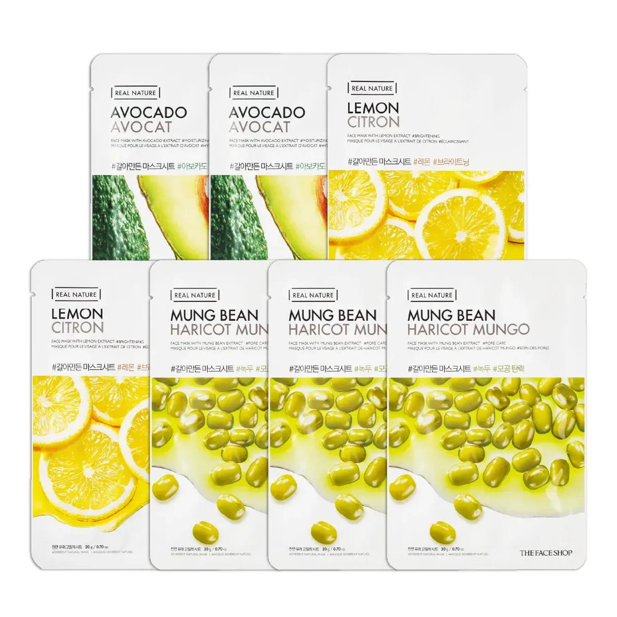 combo-7-mat-na-giay-the-face-shop-cham-soc-da-mem-mai-real-nature-avocado-20g-2