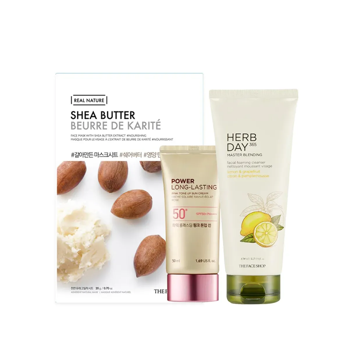 gift-kem-chong-nang-nang-tone-da-the-face-shop-pink-50ml-mat-na-shea-butter-sua-rua-mat-lemon-grapefruit-170ml-1
