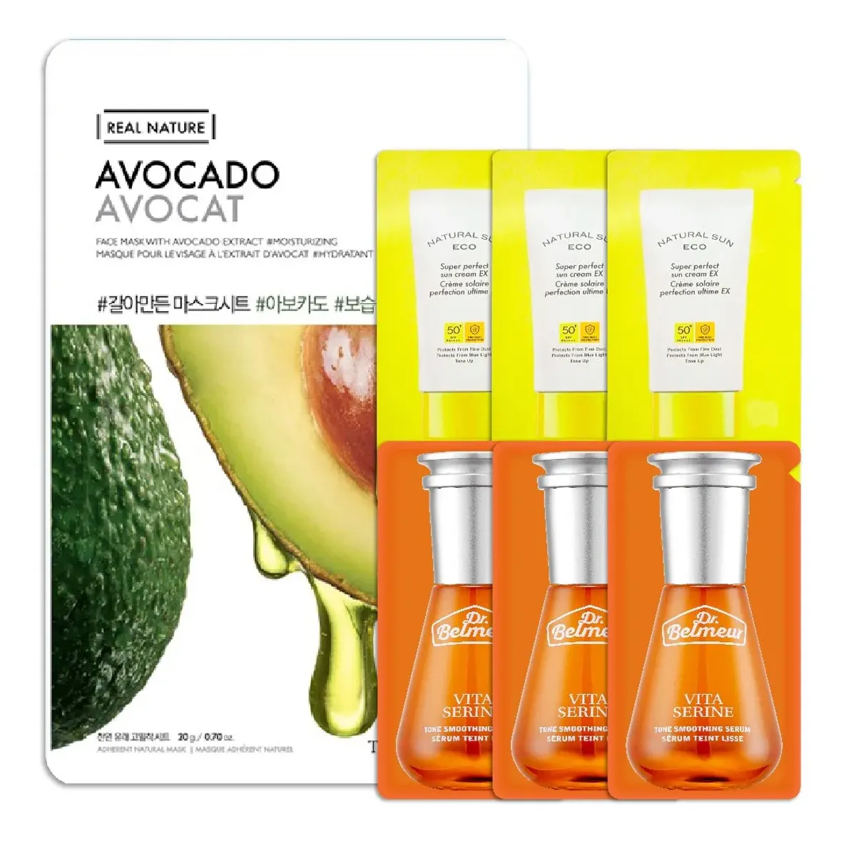 gift-the-face-shop-3-kem-chong-nang-12ml-3-tinh-chat-vita-serine-12ml-1-mat-na-bo-real-nature-1