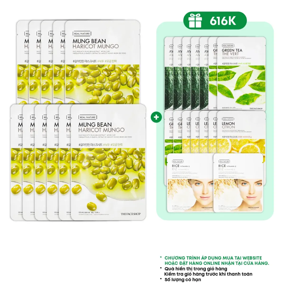 mua-11-tang-14-mat-na-the-face-shop-thanh-loc-duong-am-da-real-nature-mung-bean-20g-2-mat-na-mat-gao-6ml-1