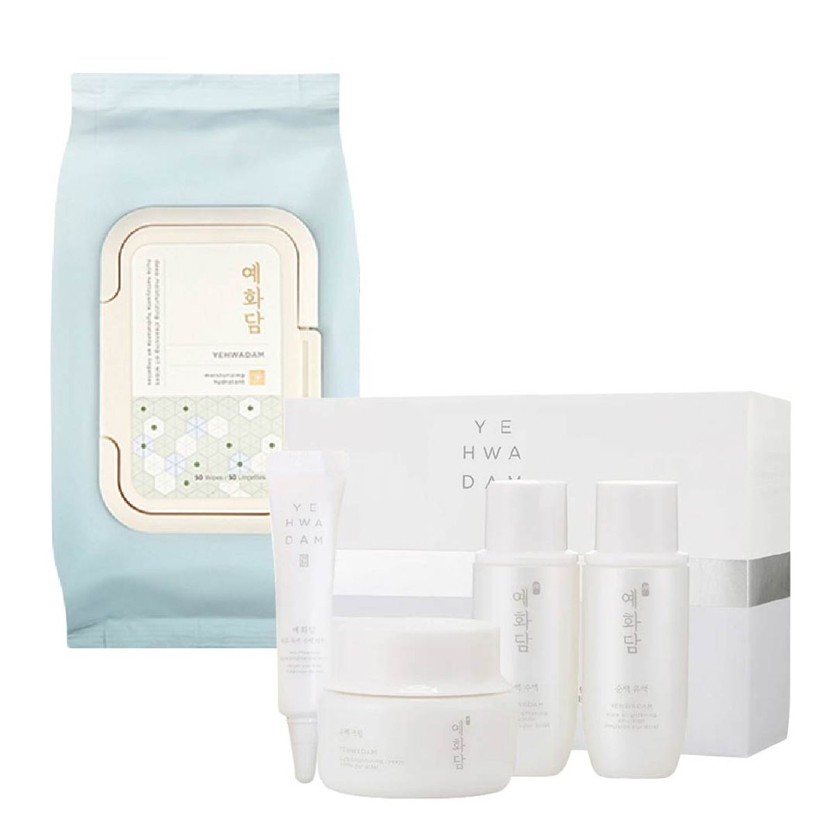 gift-combo-bo-duong-yehwadam-jeju-magnolia-pure-kit-khan-giay-tay-trang-yehwadam-deep-moisturizing-cleansing-oil-tissue-1