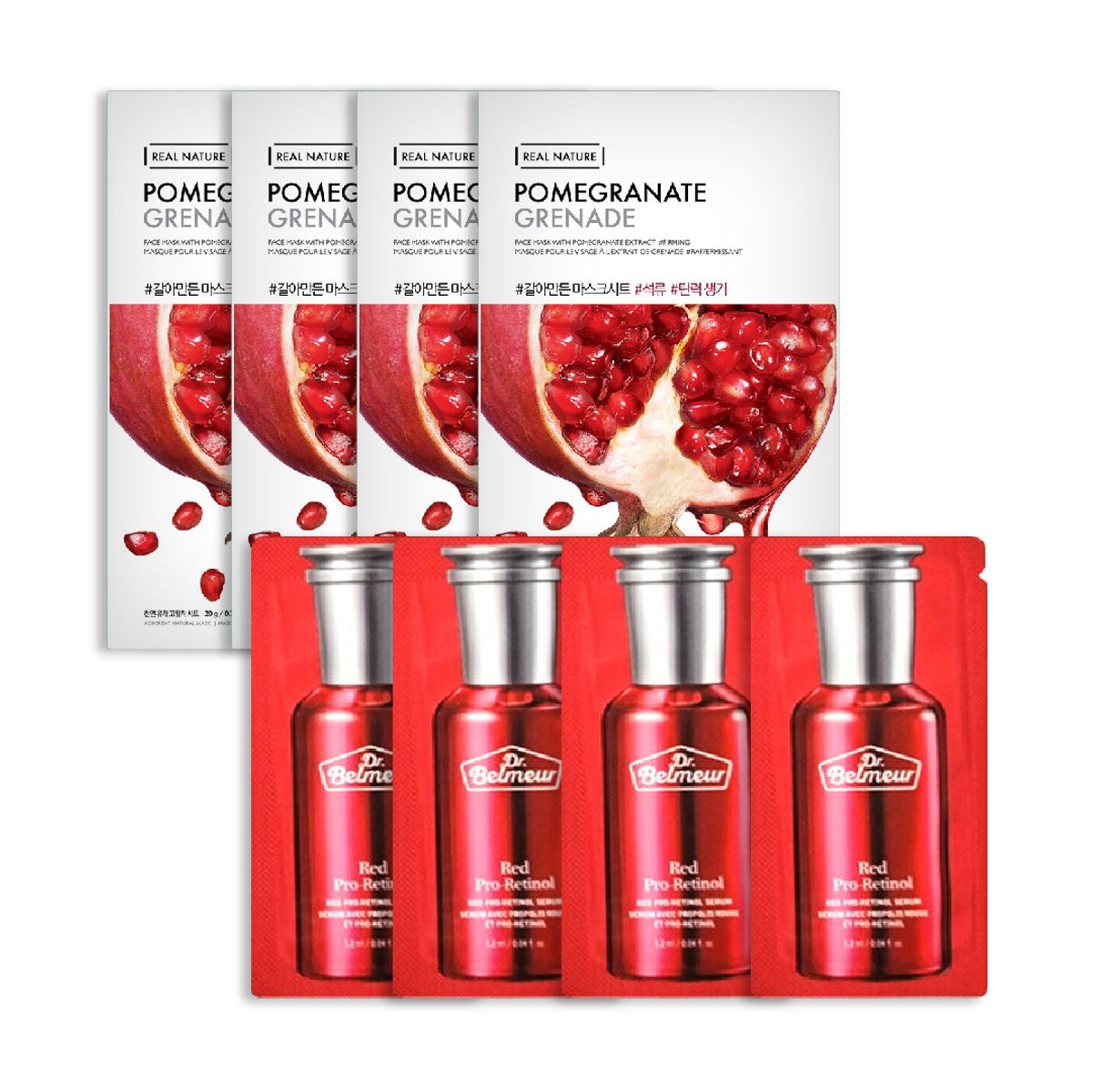 gift-combo-4-mat-na-real-nature-pomegranate-tinh-chat-dr-belmeur-red-pro-retinol-8pcs-1