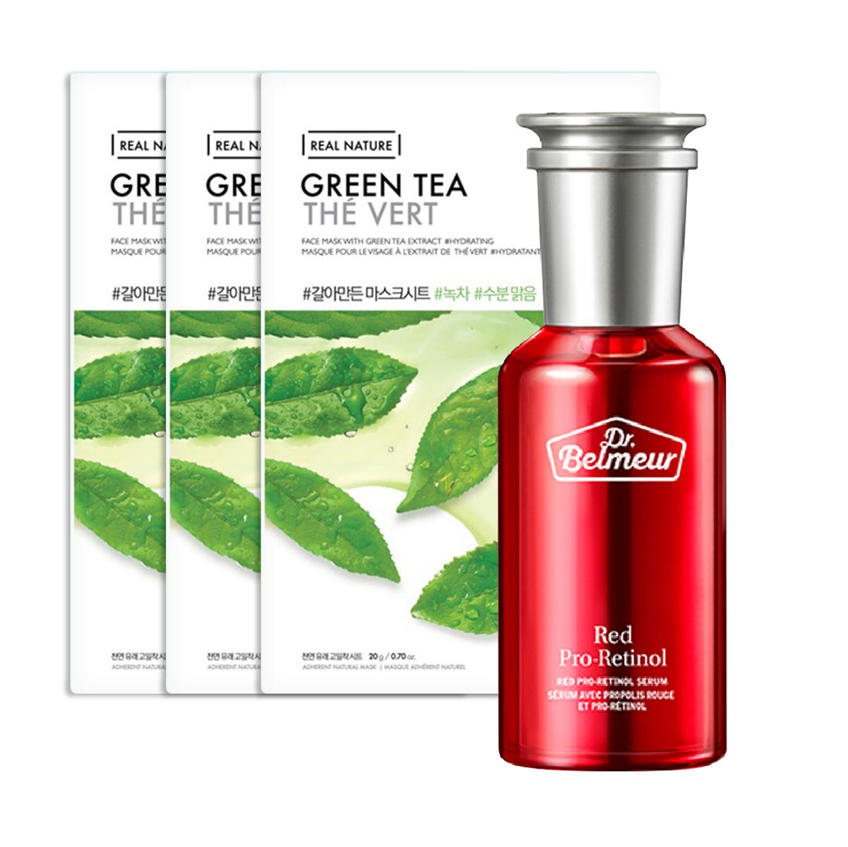 gift-combo-tinh-chat-cai-thien-nep-nhan-dr-belmeur-red-pro-retinol-50ml-3-mat-na-real-nature-green-tea-1