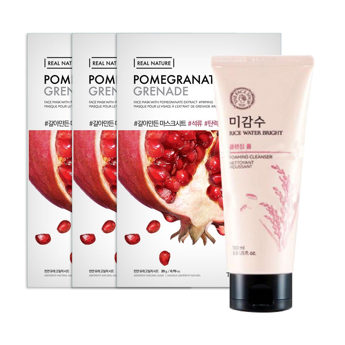gift-combo-3-mat-na-chong-oxy-hoa-real-nature-pomegranate-sua-rua-mat-rice-water-bright-100ml-1