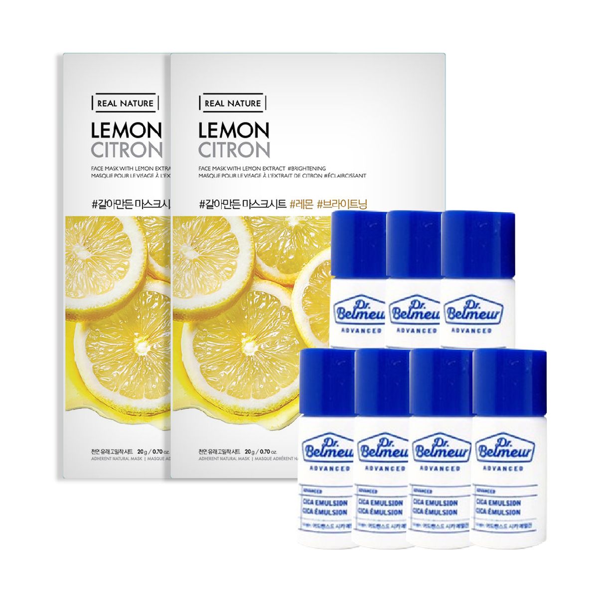 gift-combo-mat-na-sang-da-lemon-real-nature-sua-duong-dr-belmeur-advanced-cica-emulsion-6ml-1