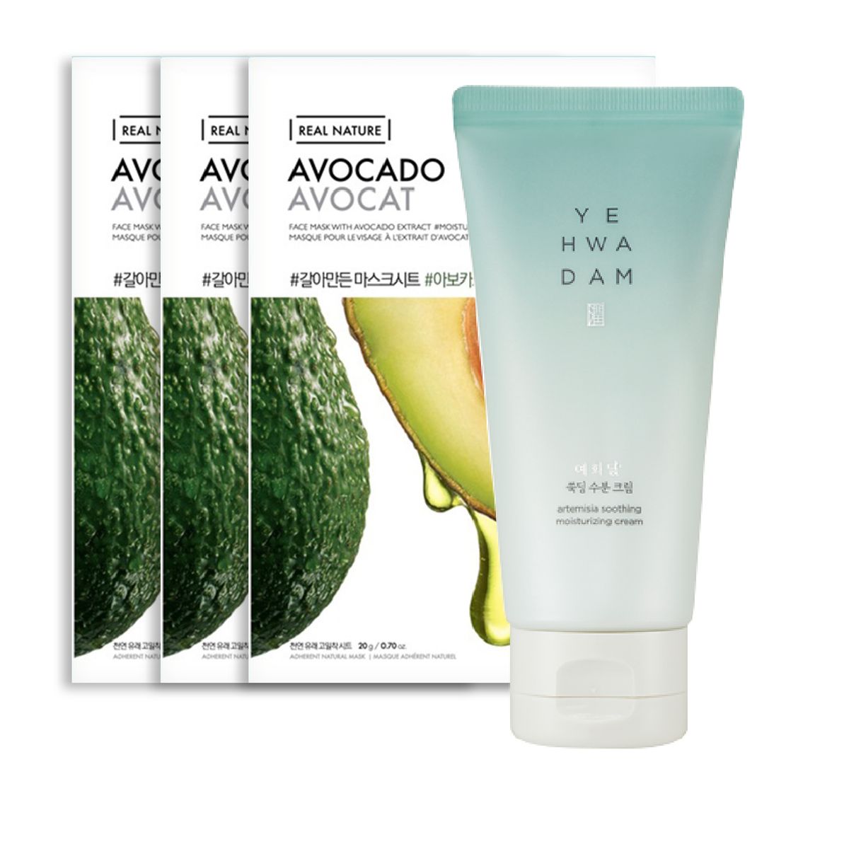 gift-combo-1-kem-duong-am-yehwadam-artemisia-soothing-moisturizing-cream-50ml-3-mat-na-real-nature-avocado-1