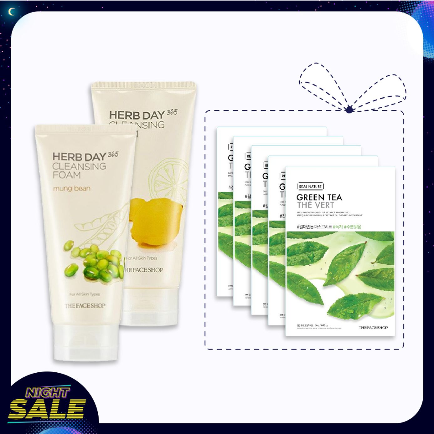 Bộ Sản Phẩm Làm Sạch Da HERB DAY 365 CLEANSING FOAM Set 2 (2 SRM + 3