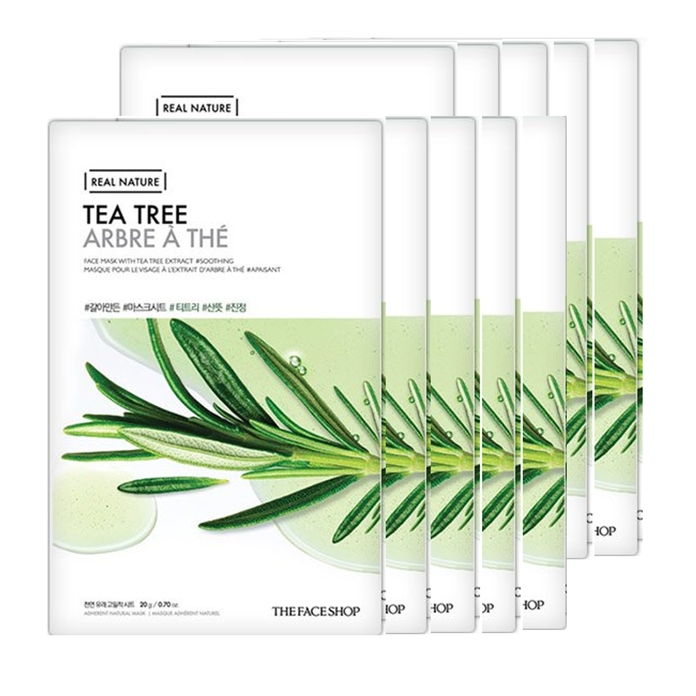 Mặt Nạ Thanh Lọc Da THEFACESHOP REAL NATURE TEA TREE FACE MASK (SET 10 PCS)