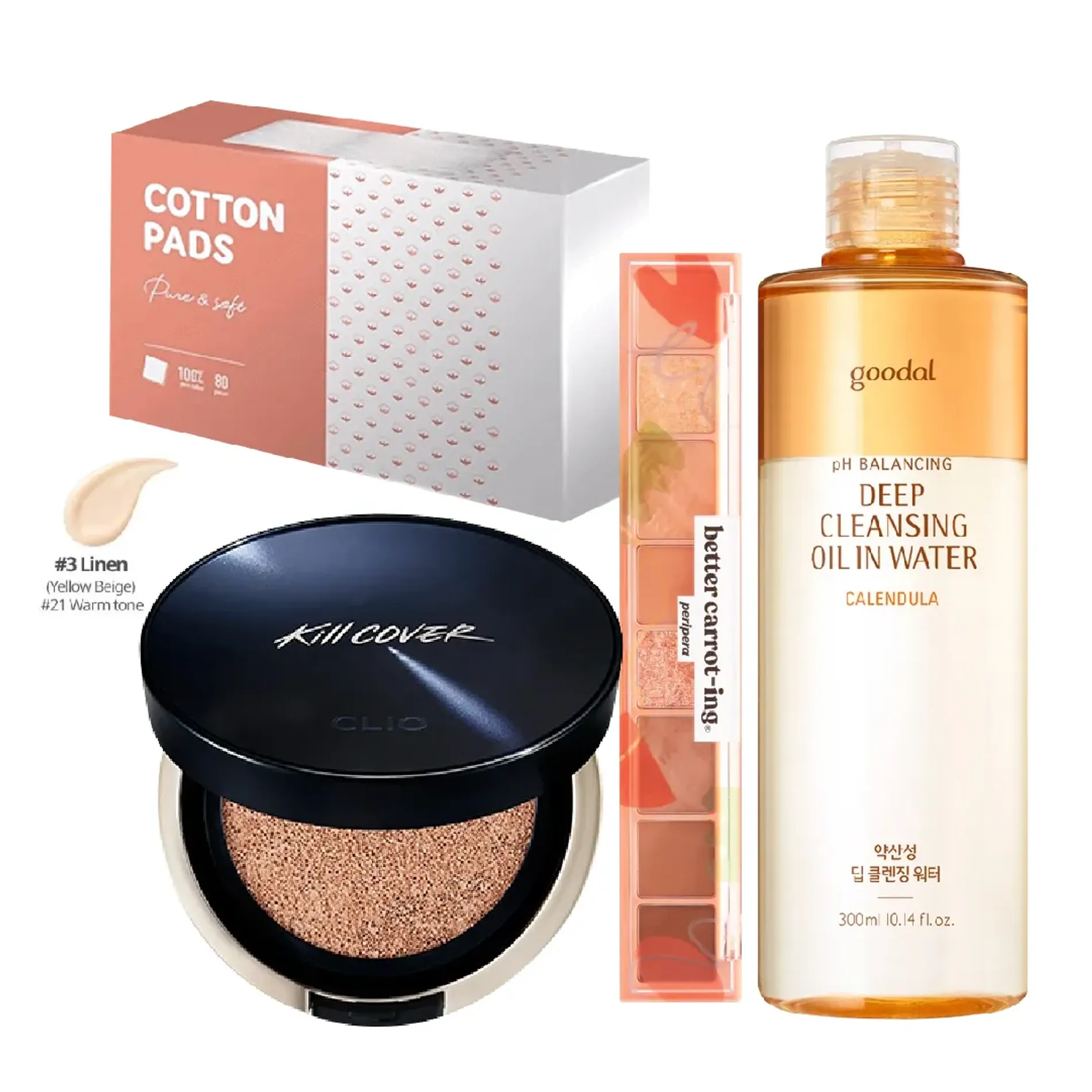 combo-phan-nuoc-clio-kill-all-new-3-by-linen-bang-mau-mat-peripera-08-better-carrot-ing-dau-tay-trang-goodal-calendula-bong-cotton-beauty-box-1