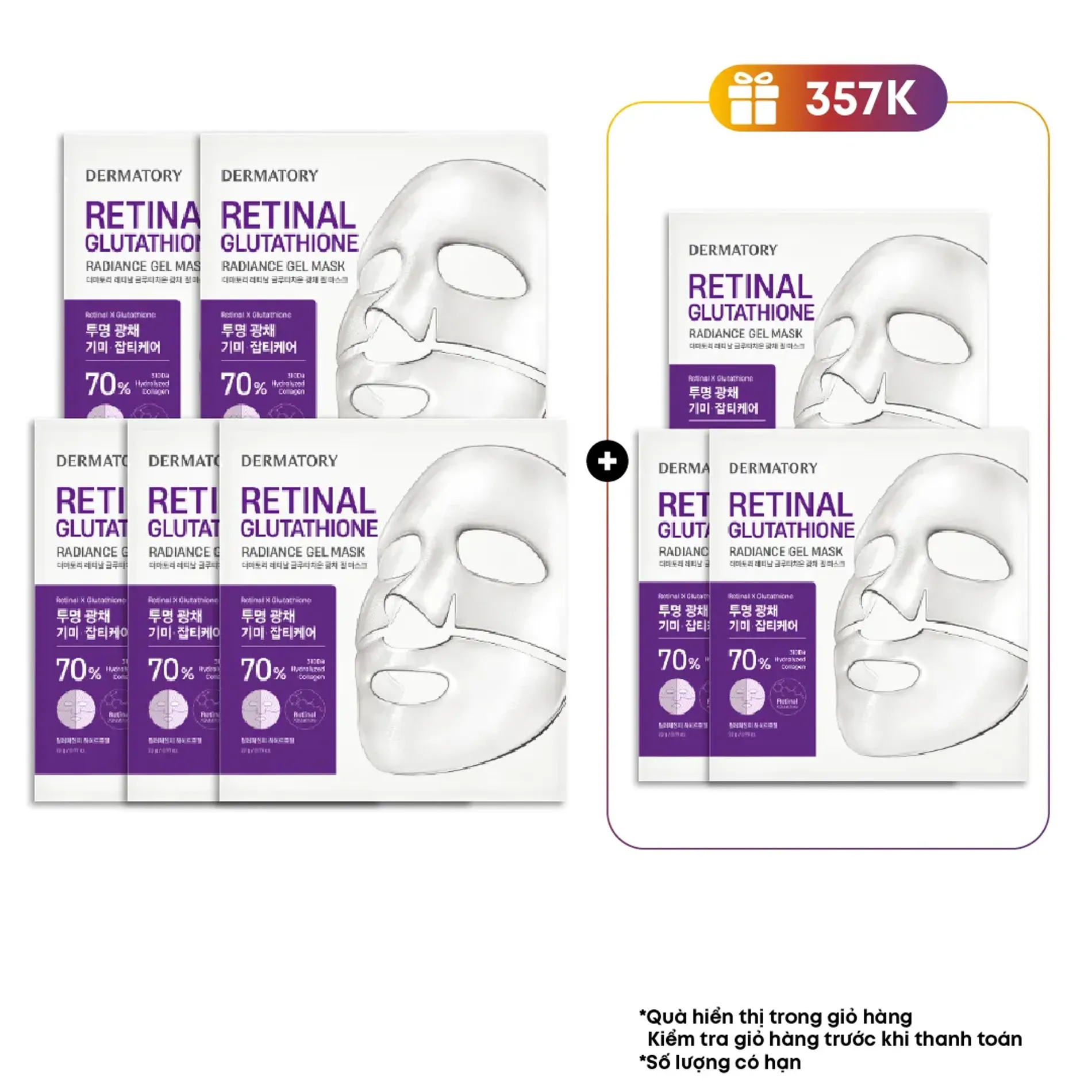 set-5-mat-na-duong-da-sang-cang-muot-dermatory-retinal-glutathione-radiance-gel-mask-1