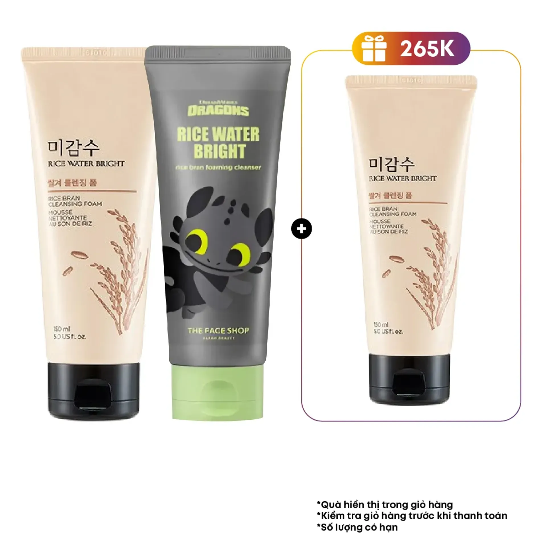 combo-3-sua-rua-mat-co-hat-the-face-shop-lam-sach-da-chet-rice-water-bright-rice-bran-facial-foaming-cleanser-150ml-1