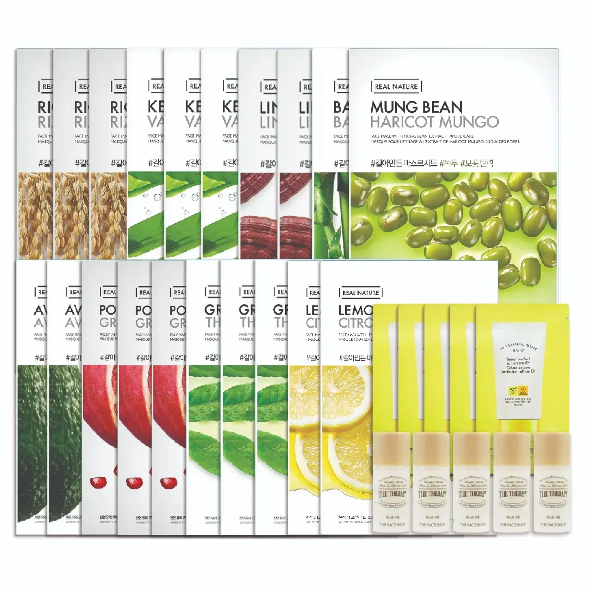 Combo 20 Mặt Nạ Làm Sáng Da Chiết Xuất Gạo THEFACESHOP REAL NATURE 20g ...