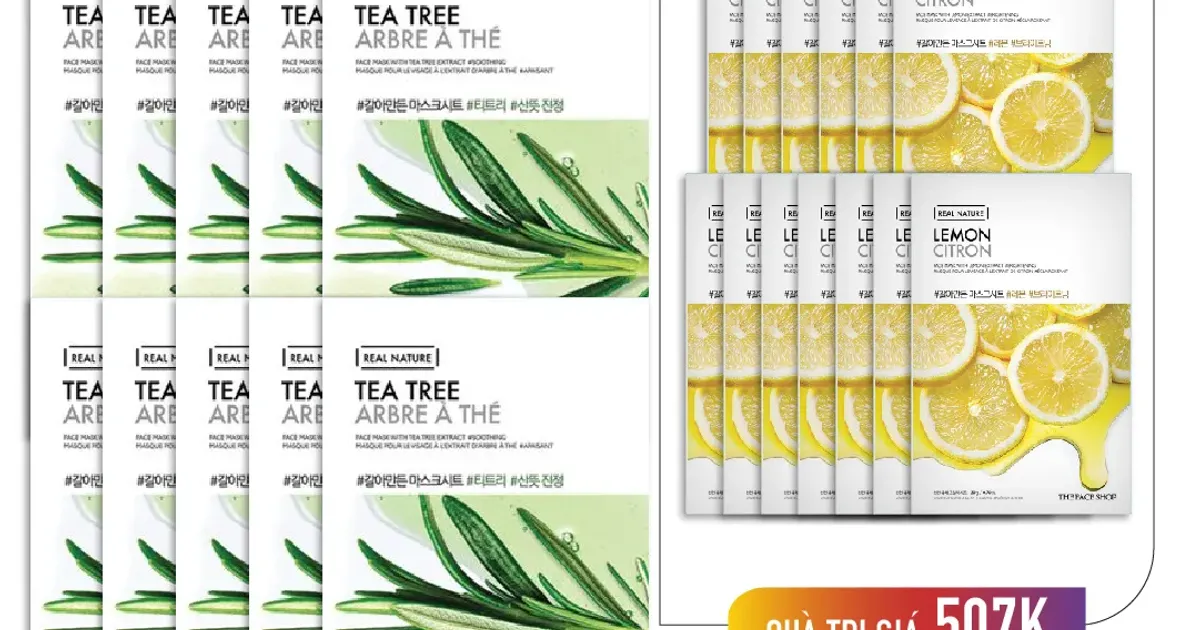 Combo 10 Mặt Nạ Tràm Trà Real Nature Tea Tree