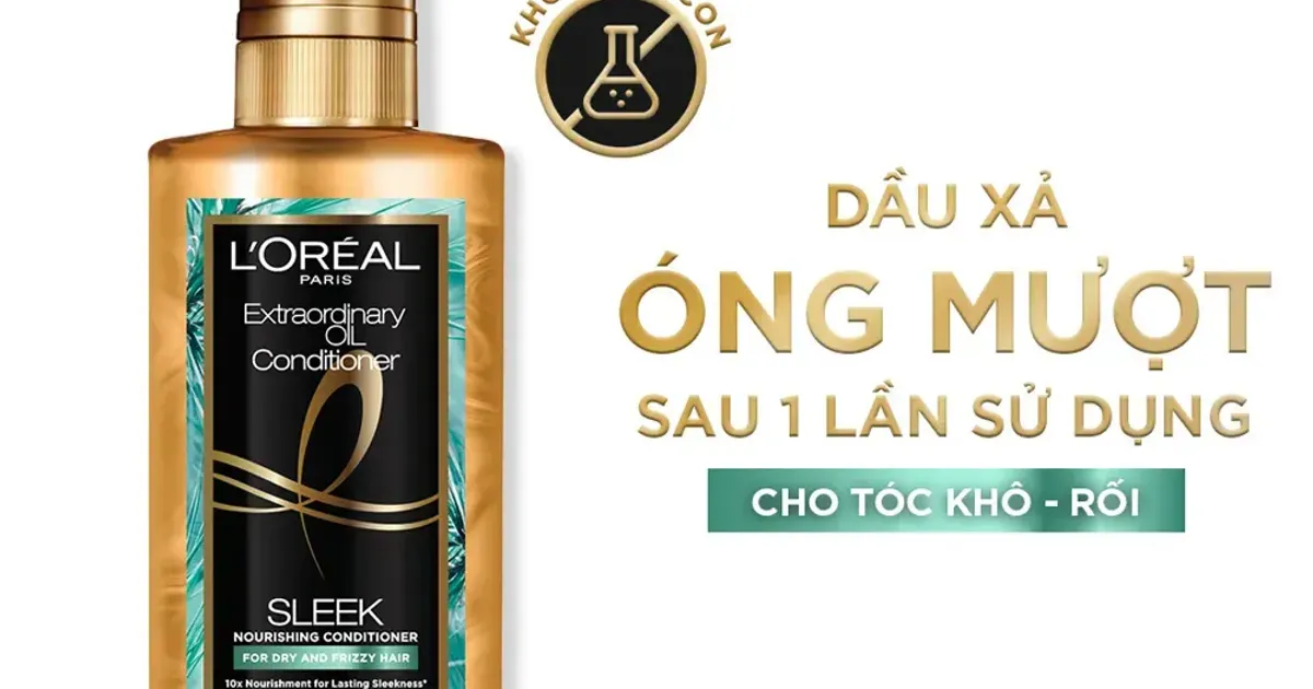 Dầu Xả Dưỡng Tóc Suôn Mượt L'oreal Paris Conditioner Extraordinary Oil Sleek 440ml