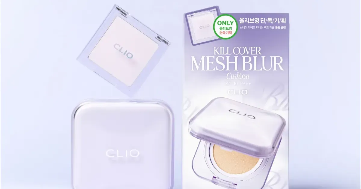 COMBO Phấn Nước Clio Kill Cover Mesh Blur Cushion (15gx2) + Phấn Phủ Nén Kiềm Dầu Clio Stay Perfect Finish Pact 8g