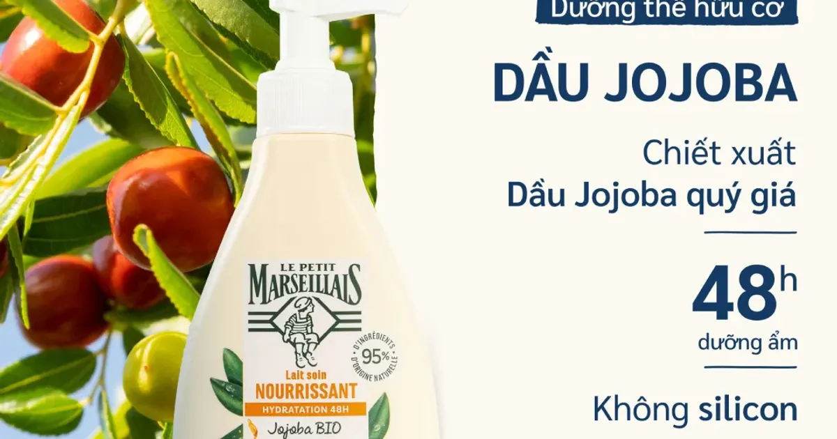 Sữa Dưỡng Ẩm Le Petit Marseillais 95% Organic Body Lotion Jojoba Oil 250ml