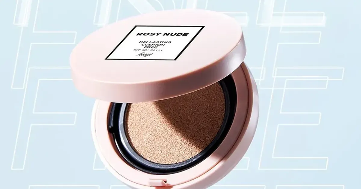 Review phấn nước lì mịn Rosy Nude Ink Lasting Cushion Free - The Face Shop Chính Hãng