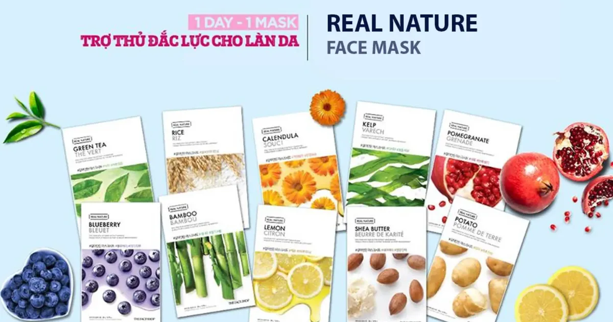 Review 18 loại mặt nạ giấy "best-seller" The Face Shop Real Nature