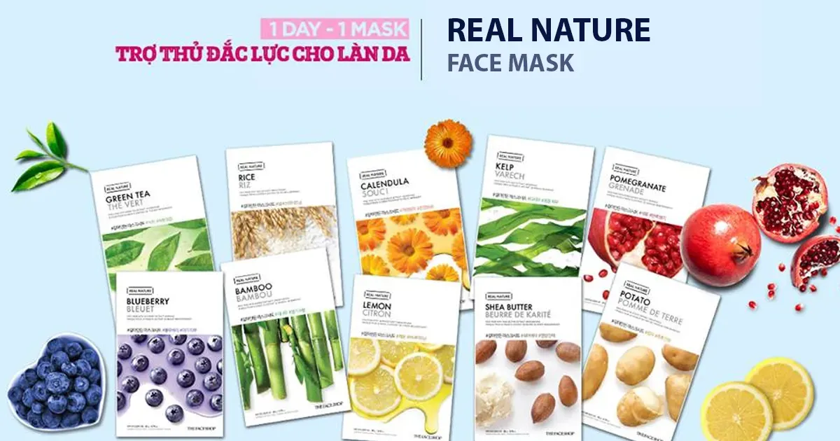 MẶT NẠ REAL NATURE - TRỢ THỦ ĐẮC LỰC CHO LÀN DA RẠNG RỠ SUỐT TUẦN - The Face Shop Chính Hãng