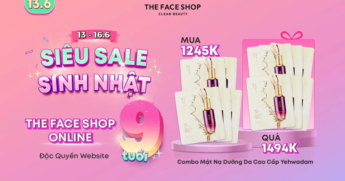 Sinh nhật 9 tuổi - THE FACE SHOP Online: Siêu sale và ưu đãi hấp dẫn