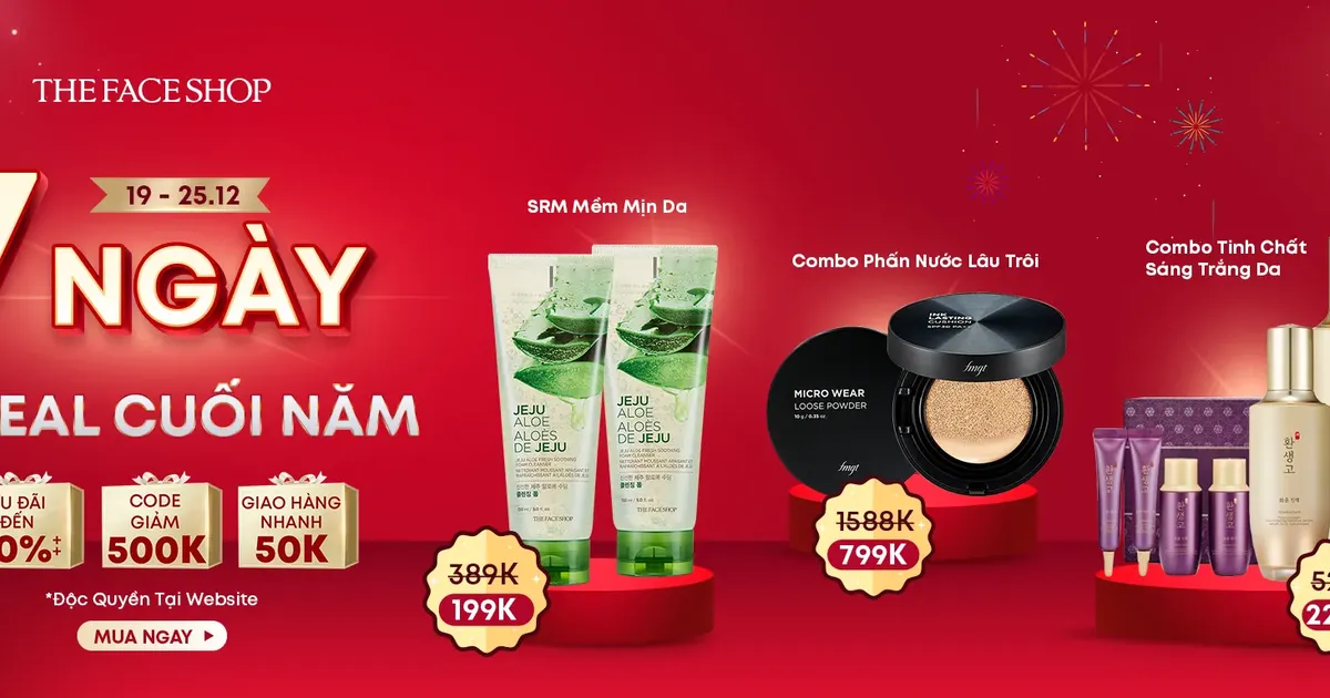 Đặt lịch 7 ngày săn deal cuối năm l THE FACE SHOP
