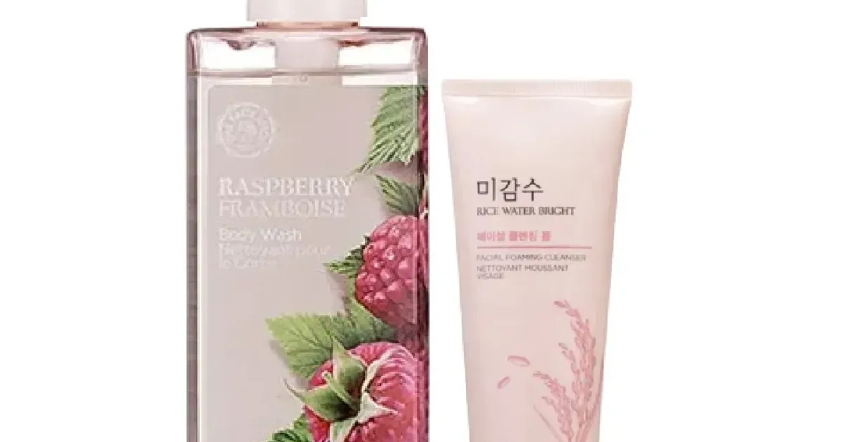 Combo Gel Tắm Chống Lão Hóa Raspberry Body Wash & Sữa Rửa Mặt Rice ...