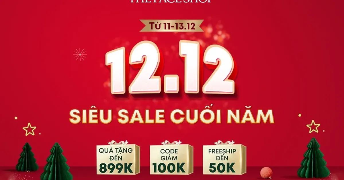 THE FACE SHOP khuyến mãi Mega Day: Tặng bạn deal hot "Siêu sale 12.12"