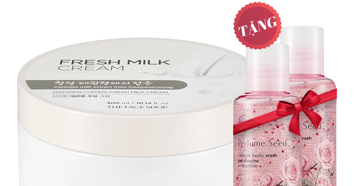 Bộ Sản Phẩm Dưỡng Sáng DAEGWALLYEONG FRESH MILK CREAM (1 Milk Cream + 2