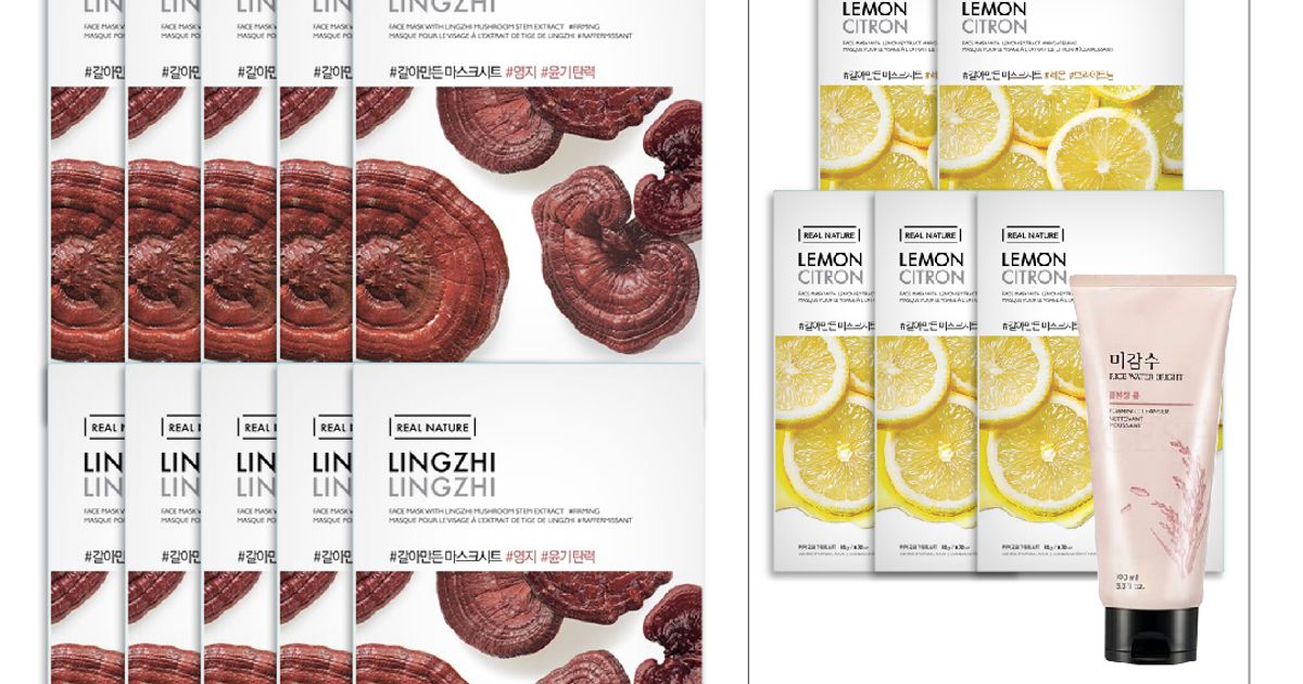 Set 10 Mặt Nạ Phục Hồi Và Nâng Cơ Da THE FACE SHOP Real Nature Lingzhi