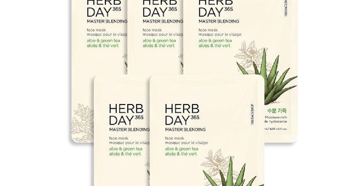 [Gift] Set 05 Mặt Nạ Làm Dịu Da HERB DAY 365 MASTER BLENDING ALOE