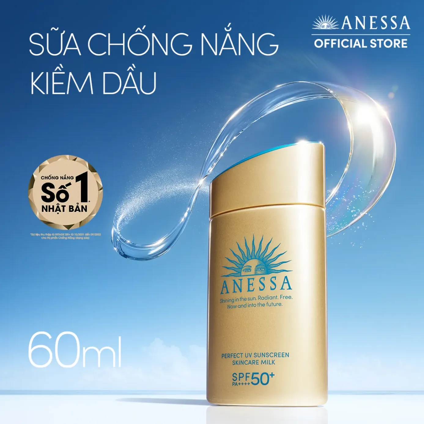 Sữa Chống Nắng Dưỡng Da Kiềm Dầu Anessa Perfect Uv Sunscreen Skincare Milk  Spf50 Pa++++ (60Ml)