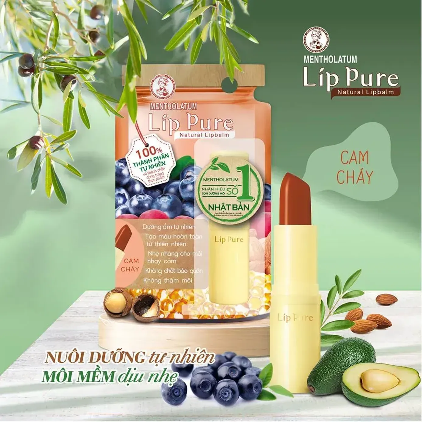 Son Dưỡng Môi Có Màu MENTHOLATUM LIP PURE 3.8g