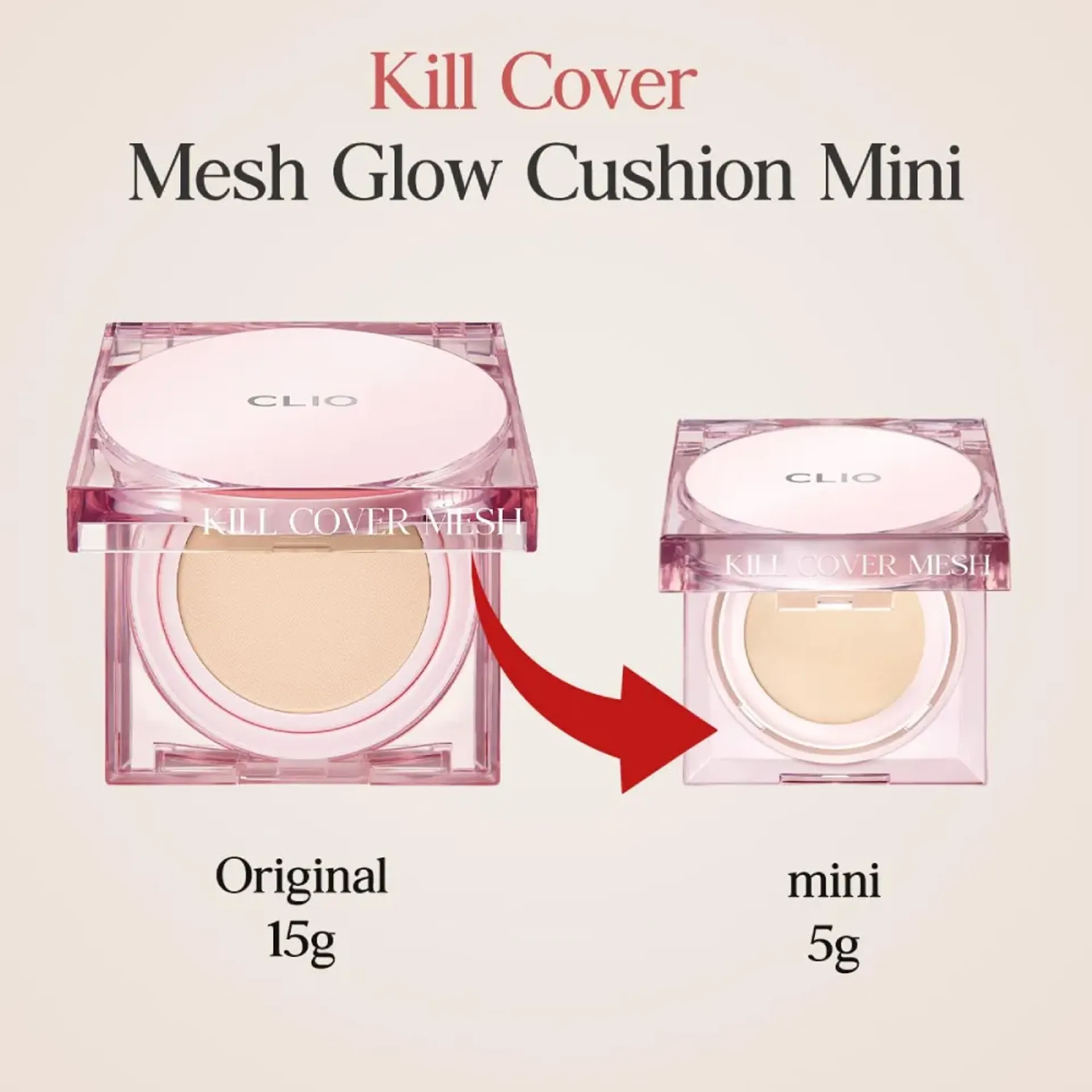 Phấn Nước Clio Kill Cover Mesh Glow Cushion SPF50+, PA++++ 5g (Mini Size)