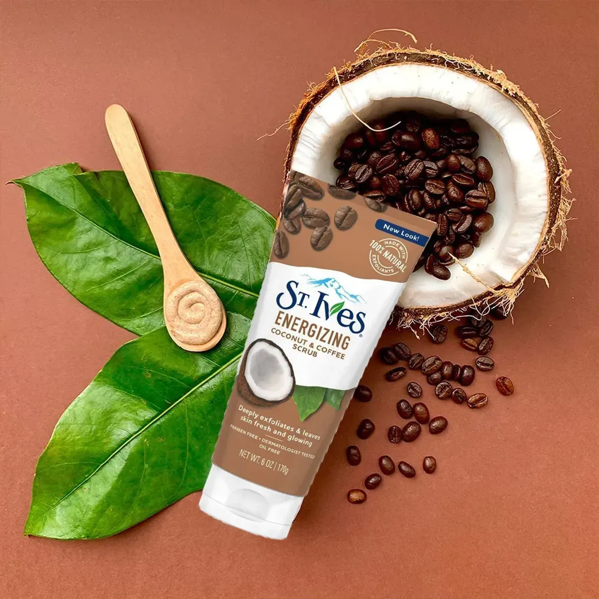 Sữa Rửa Mặt Tẩy Tế Bào Chết Cà Phê & Dừa St. Ives Energizing Coconut &  Coffee Scrub 170G