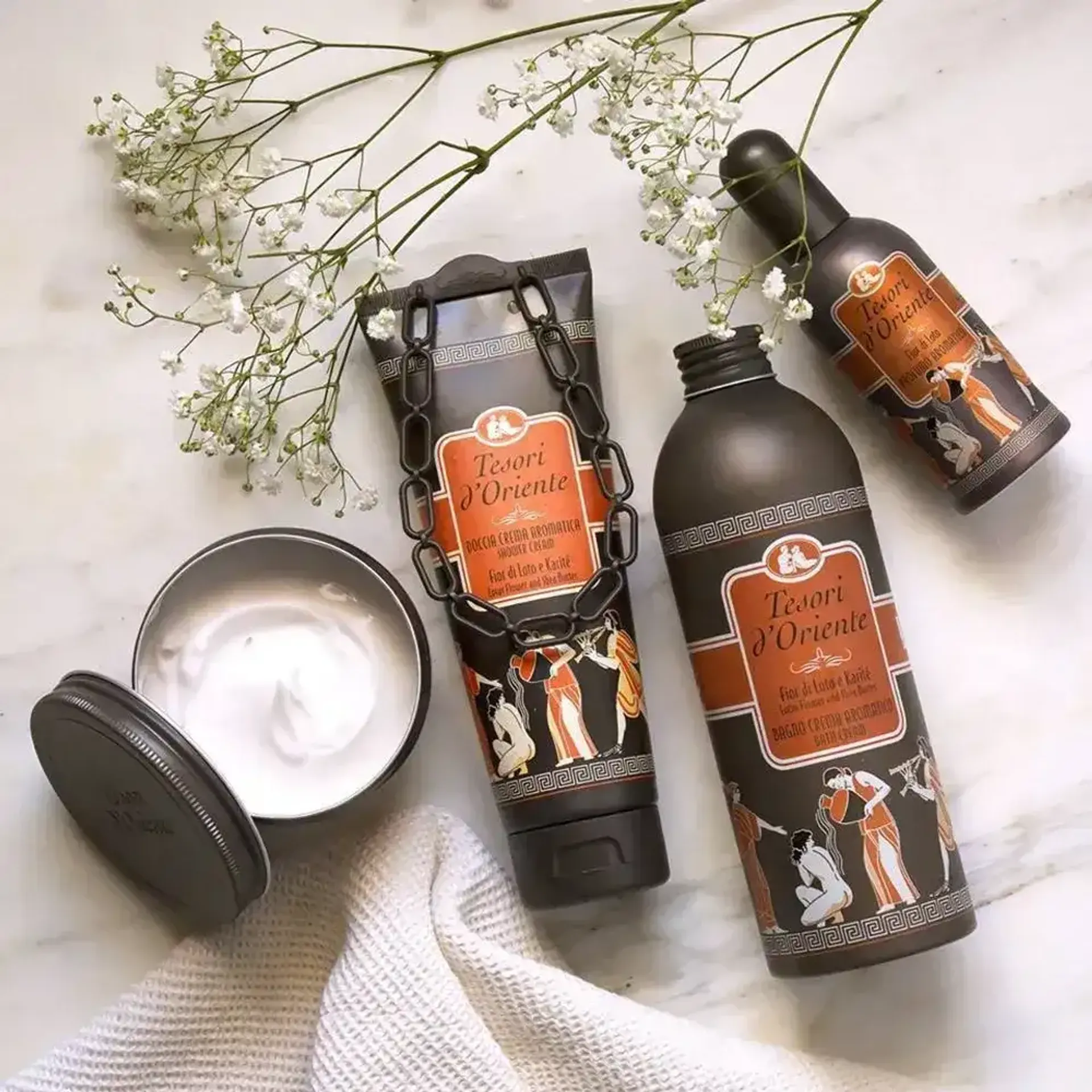 Dầu Tắm Hương Nước Hoa Tesori D'Oriente Shower Cream Lotus Flower And  Acacia'S Milk