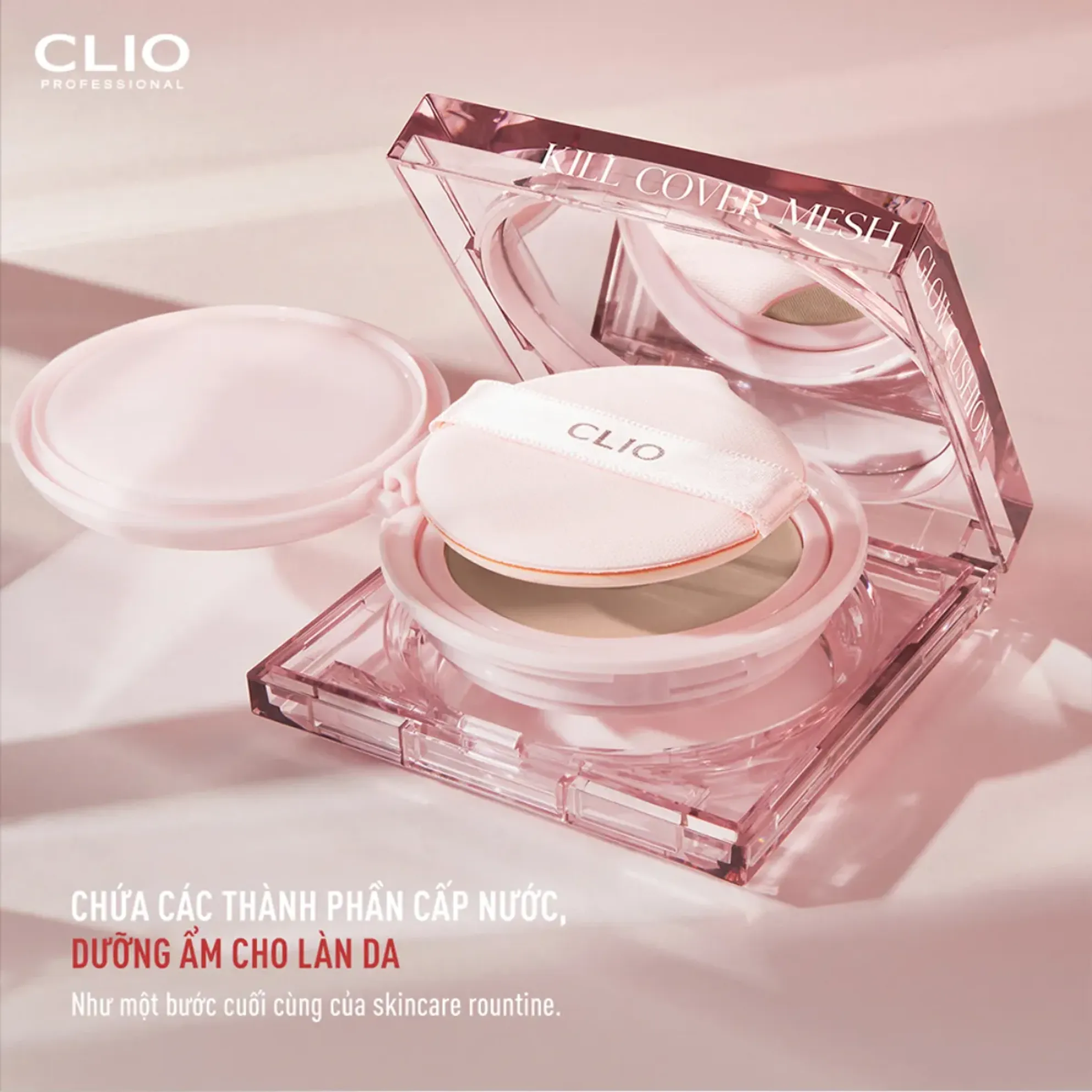 Phấn Nước Cushion Clio Kill Cover Mesh Glow SPF50+, PA++++ 15g (tặng kèm lõi)