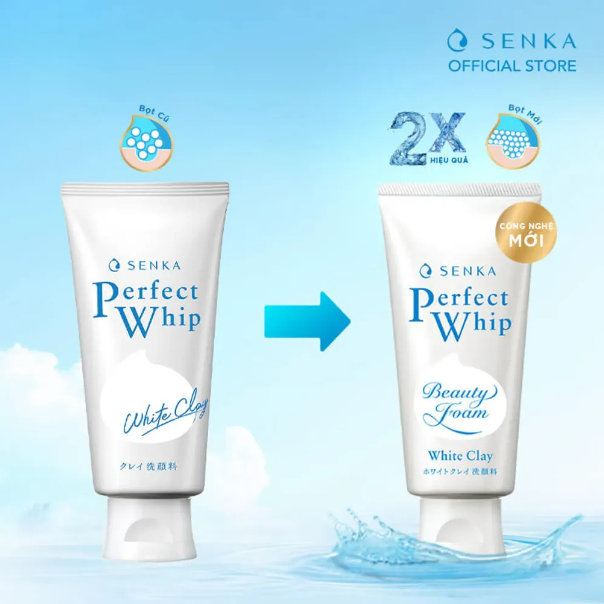 Sữa Rửa Mặt Đất Sét Trắng Senka Perfect White Clay 120G