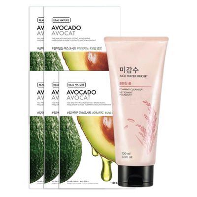 gift-combo-5-mat-na-giay-phuc-hoi-am-real-nature-avocado-1-sua-rua-mat-sang-da-rice-water-bright-100ml-1