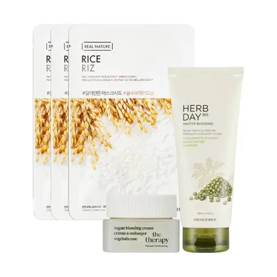 gift-sua-rua-mat-mung-bean-mugwort-100ml-1-kem-duong-the-therapy-10ml-3-mask-gao-20g-1