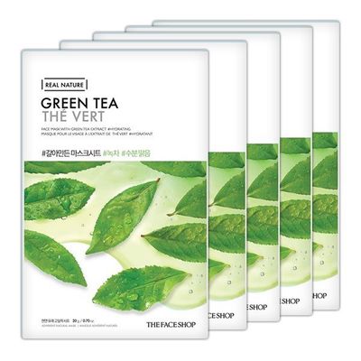 mat-na-giay-thanh-loc-da-sample-thefaceshop-real-nature-green-tea-face-mask-set-5pcs-1