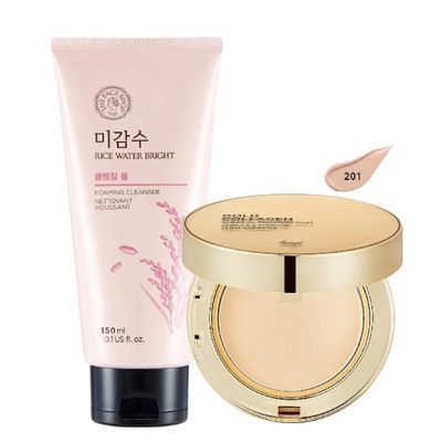 v201-tone-da-sang-hong-combo-kem-nen-thefaceshop-gold-collagen-ampoule-1