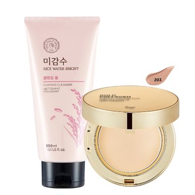 v203-tone-da-tu-nhien-combo-kem-nen-thefaceshop-gold-collagen-ampoule-1