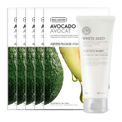 gift-1-sua-rua-mat-lam-trang-sang-da-thefaceshop-white-seed-exfoliating-cleansing-foam-5-mat-na-giay-phuc-hoi-am-toi-uu-thefaceshop-real-nature-avocado-1