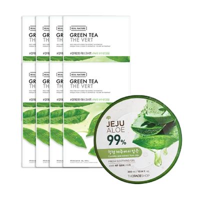 gift-combo-mat-na-giay-thanh-loc-da-real-nature-green-tea-gel-duong-da-da-nang-jeju-aloe-fresh-soothing-gel-300ml-1