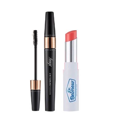gift-combo-mascara-lam-cong-mi-thefaceshop-2-in-1-curling-02-brown-son-duong-moi-co-mau-dr-belmeur-coral-1