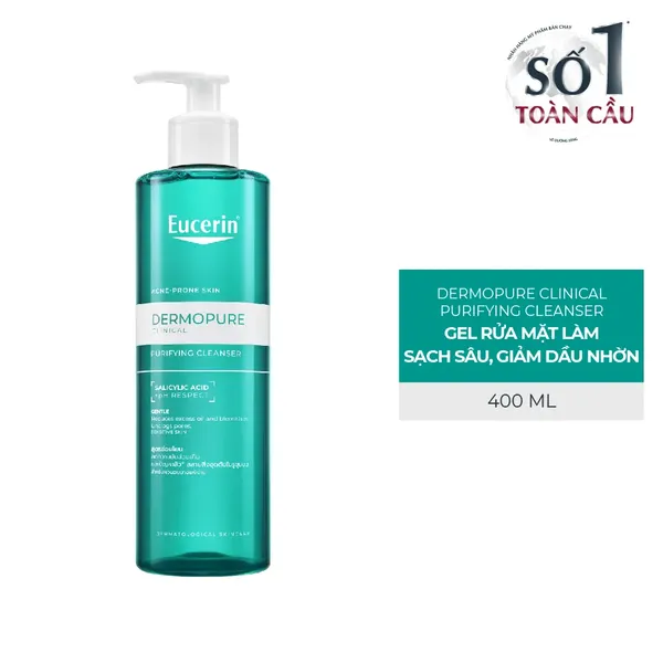 Gel Rửa Mặt Giảm Mụn Loại Bỏ Nhờn Ngừa Mụn Eucerin Pro Acne Cleansing Gel